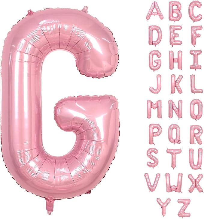40 Inch Pink Letter G Balloon, Large Light Pink Letter Balloon, Single Foil Alphabet G Balloon, Big Baby Pink Name Letters Balloon Helium for Girls Women Birthday Party Wedding Anniversary Decoration