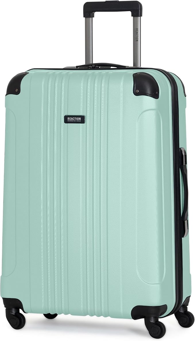 Kenneth Cole REACTION Out of Bounds Lightweight Hardshell 4-Wheel Spinner Luggage, Mint Blue, 28-Inch Carry On