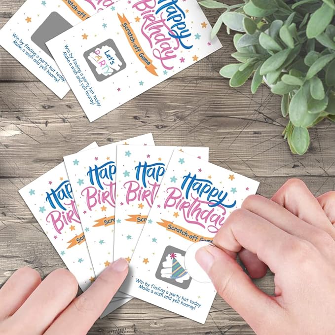 Haizct 50 Pack Adult Happy Birthday Day Party Game Scratch Off Cards, Funny Christmas Holiday Special Event Raffle Tickets Drawing, Birthday Raffle Tickets Party Supplies, Groups Raffles