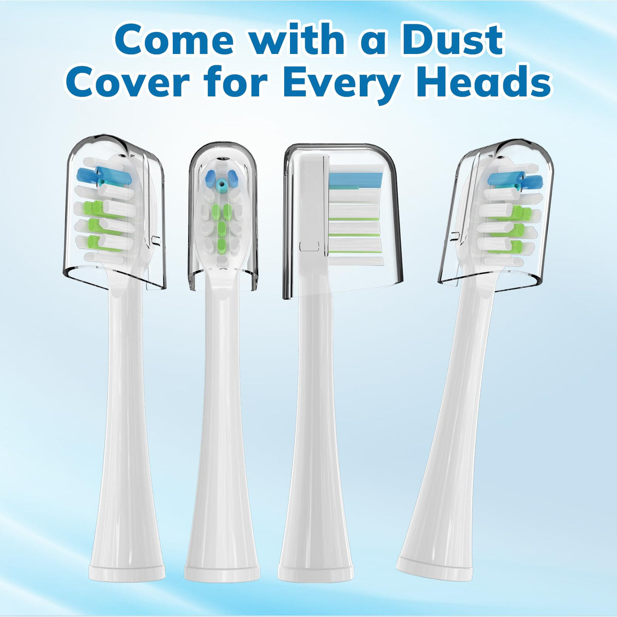 6 Pack Replacement Replacement Brush Heads for 𝗪𝗮𝘁𝗲𝗿𝗽𝗶𝗸 𝐒𝐨𝐧𝐢𝐜-𝐅𝐮𝐬𝐢𝐨𝐧 Flossing Toothbrush Compatible with Sonic Fusion SF01/SF02 and Sonic Fusion 2.0 SF03/SF04- White with Caps