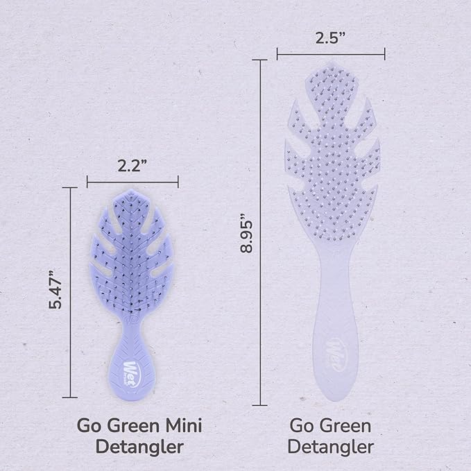 Wet Brush Go Green Mini Detangler, Purple - Detangling Travel Hair Brush - Ultra-Soft IntelliFlex Bristles Glide Through Tangles & Gently Loosens Knots While Minimizing Pain, Split Ends & Breakage