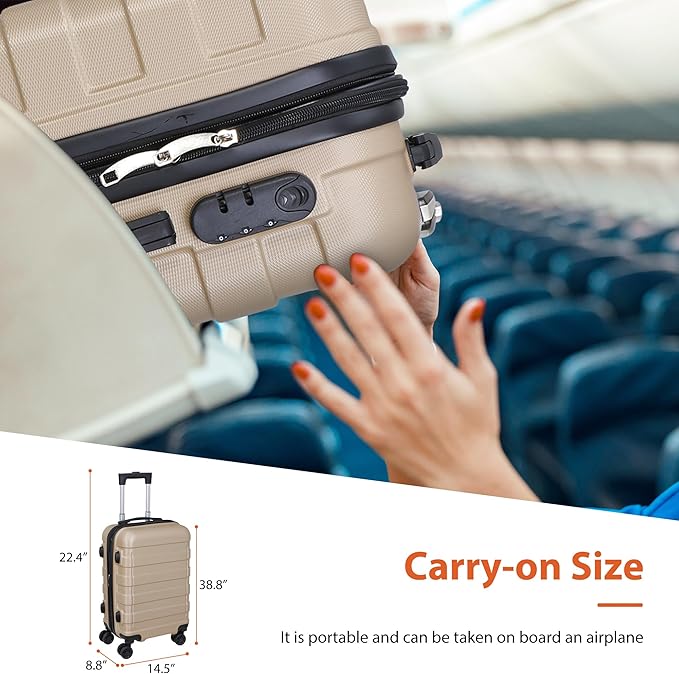 LEMY Ultra-Lightweight Hardshell Carry On 21 Inch Expandable Suitcase with 8 Smooth Spinner Wheels,TSA Lock,for Business Travel and Weekend Trips,Airline Approved