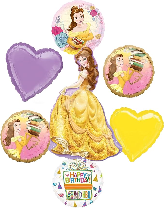 Beauty and the Beast Birthday Party Supplies Princess Belle Balloon Bouquet Decorations