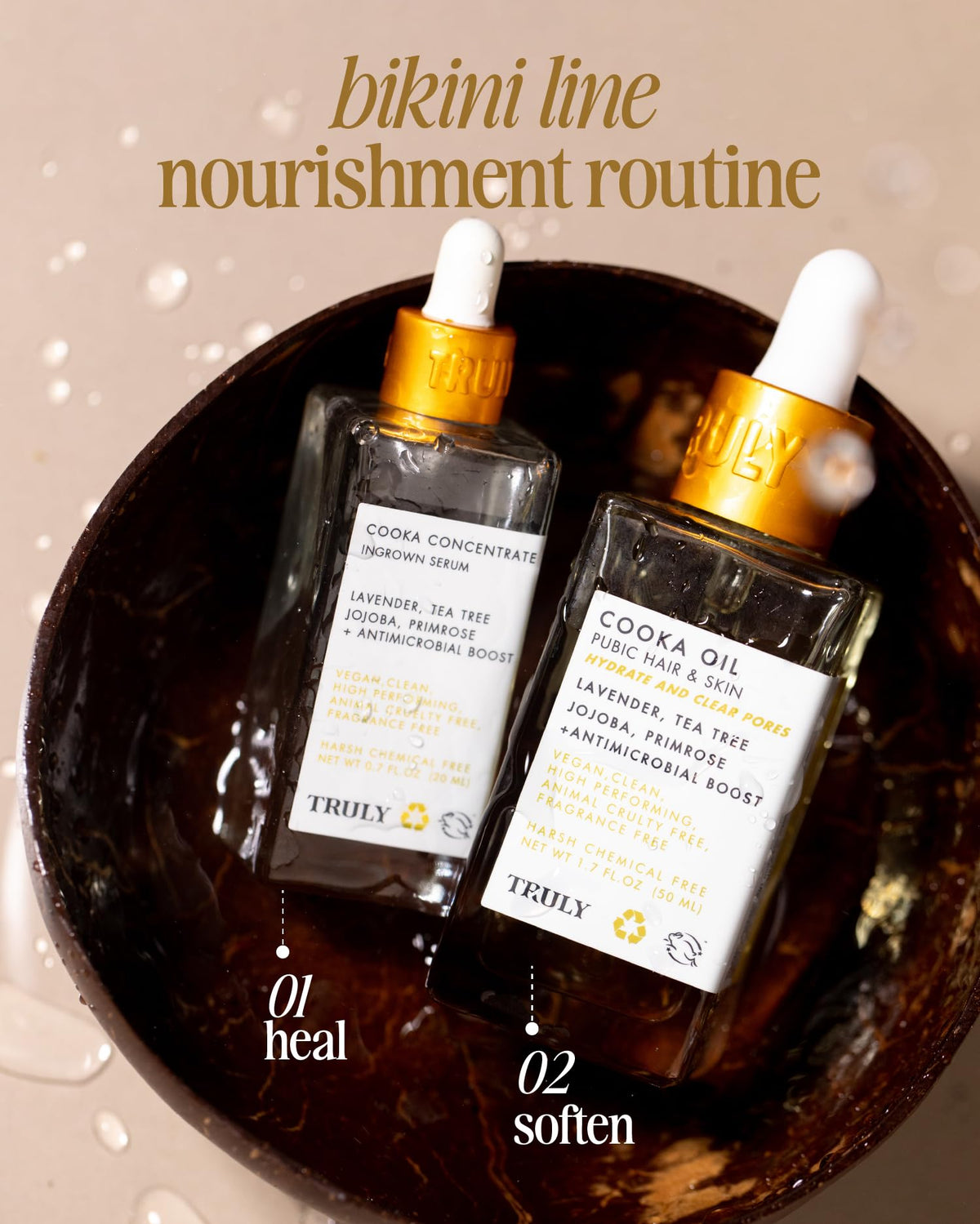 Truly Beauty Cooka Concentrate | Ingrown Hair & Redness Relief Serum | Hydrating Jojoba, Lavender & Tea Tree Oil | Helps Soothes Sensitive Skin