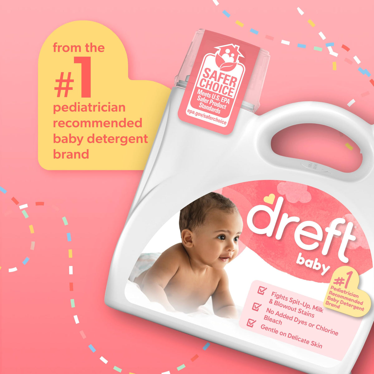 Dreft Baby Liquid Laundry Detergent, Gentle on Sensitive Skin Laundry Soap, 150 fl oz, 114 Loads (Packaging May Vary)