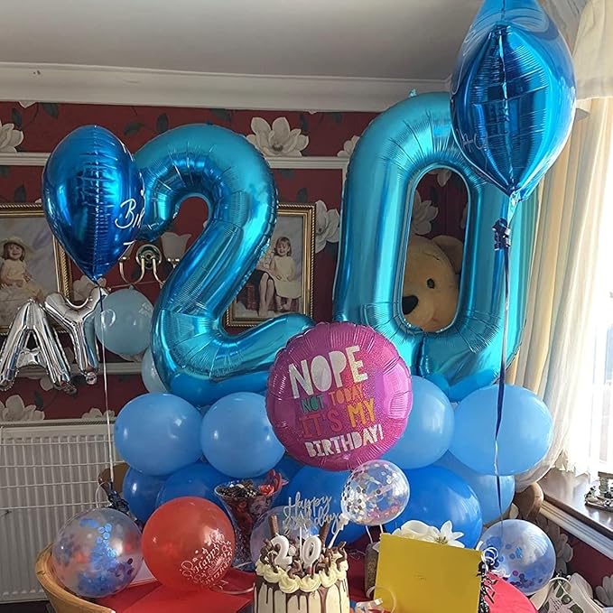 40 inch Blue Number Balloon Giant Foil Helium Balloons Blue Number 3 Balloon for 3rd Birthday Party Decorations
