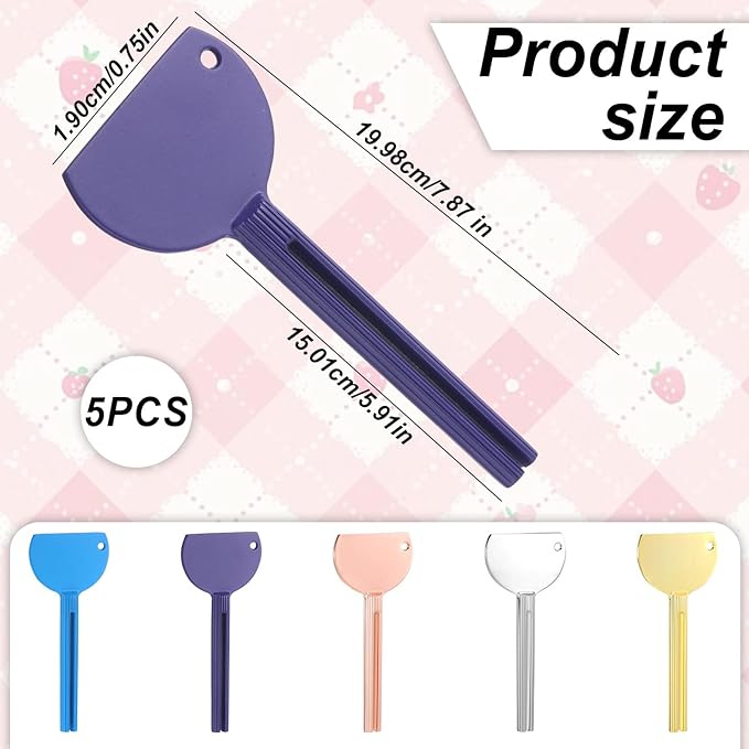 5Pcs Toothpaste Squeezer, Tube Squeezer, Metal Tube Presser Tubes Roller Tubes Wringer Keys Dispenser, Roller Dispenser Wringer Tools for Toothpaste Cosmetic Oil Cream Paint Squeezers