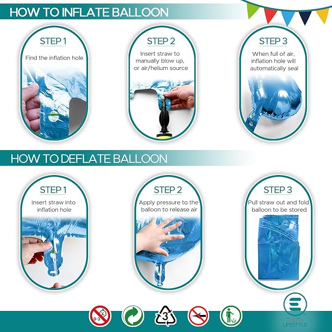 40 Inch Large Blue Number Celebration and Decoration Balloon for Birthday Parties, Graduations, Anniversaries, Weddings, Photo Shoots, Special Events - Helium Foil Mylar (Blue Number 4)