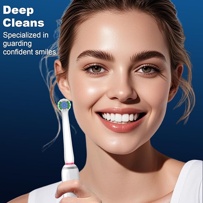 8 Count Precision Refills Replacement Heads Compatible with Oral B Braun for Sensitive Care, Brush Heads Compatible with Oral B Pro 1000/500/Genius x Electric Toothbrush Heads (White)