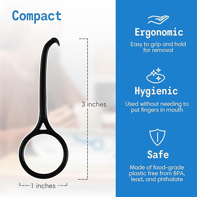 OrthoKey Retainer & Aligner Removal Tool - Dental-Grade Orthodontic Supplies for Invisible Braces, Cleaning & Travel - Bracket & Denture Remover (2-Pack) Black
