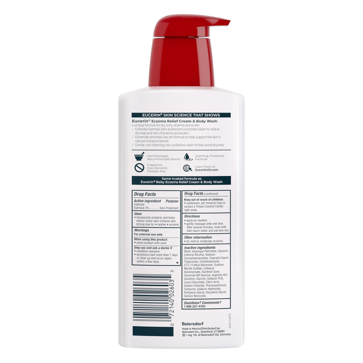 Eucerin Eczema Relief Cream and Body Wash, 13.5 FL OZ