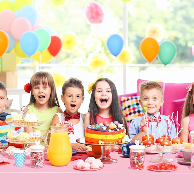 mwellewm 6 Packs Gender Reveal Table Cloths, Disposable Plastic Pink and Blue Tablecloth Rectangle Pastel Table Covers Decoration for Boy or Girl Baby Shower Birthday Party Unicorn Princess Ice Cream
