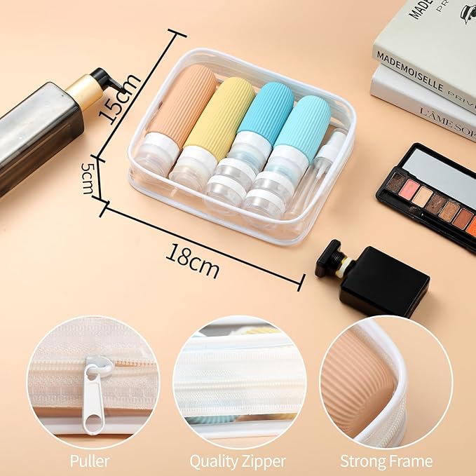 Mrsdry 16 Pack Travel Bottles Set, TSA Approved Leak Proof Silicone Squeezable Containers for Toiletries, Refillable Travel Accessories for Conditioner, Shampoo, Lotion & Body Wash Accessories
