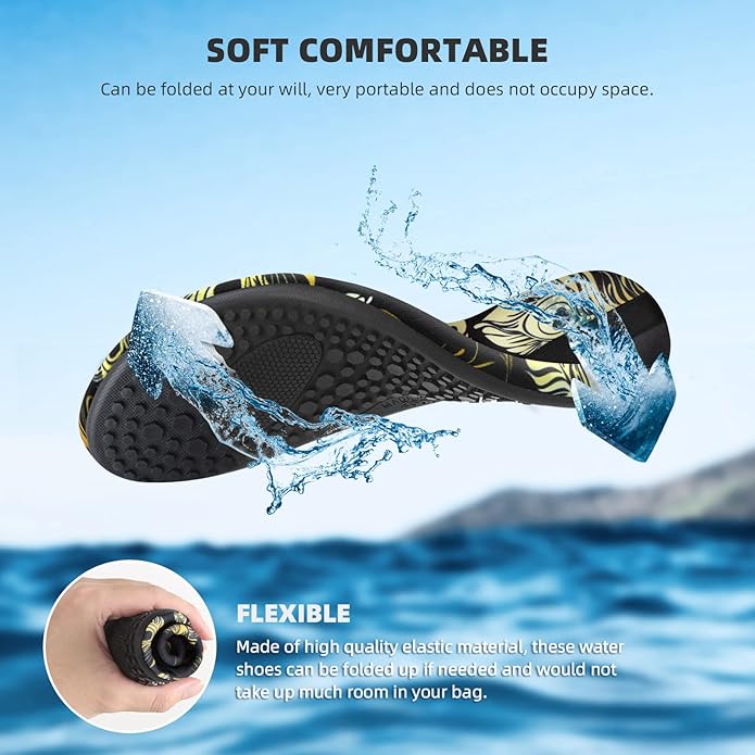 Water Shoes for Women Men Quick-Dry Aqua Socks Swim Beach Barefoot Yoga Exercise Wear Sport Accessories Pool Camping Must Haves Adult Youth Size