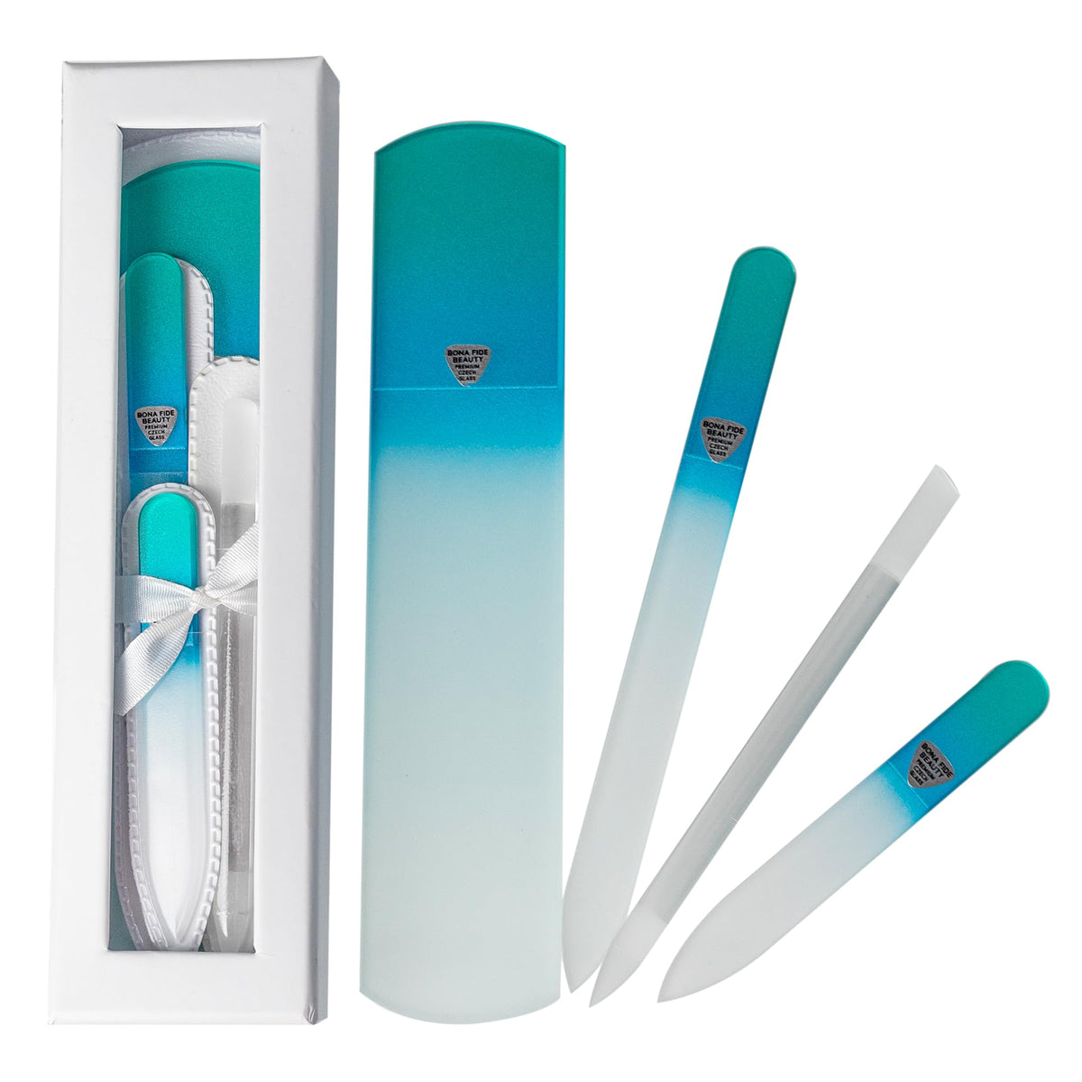 Bona Fide Beauty Czech Glass Gift Set: Foot File, Nail File, Cuticle Pusher
