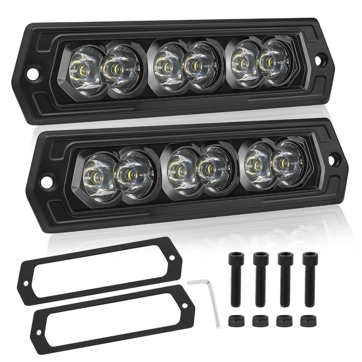 7 Inch Flush Mount CREE LED Pods, ACEC SHOP 2PCS 60W LED Flush Mount Pod Lights Spot Beam Off Road Driving Light Reverse Backup