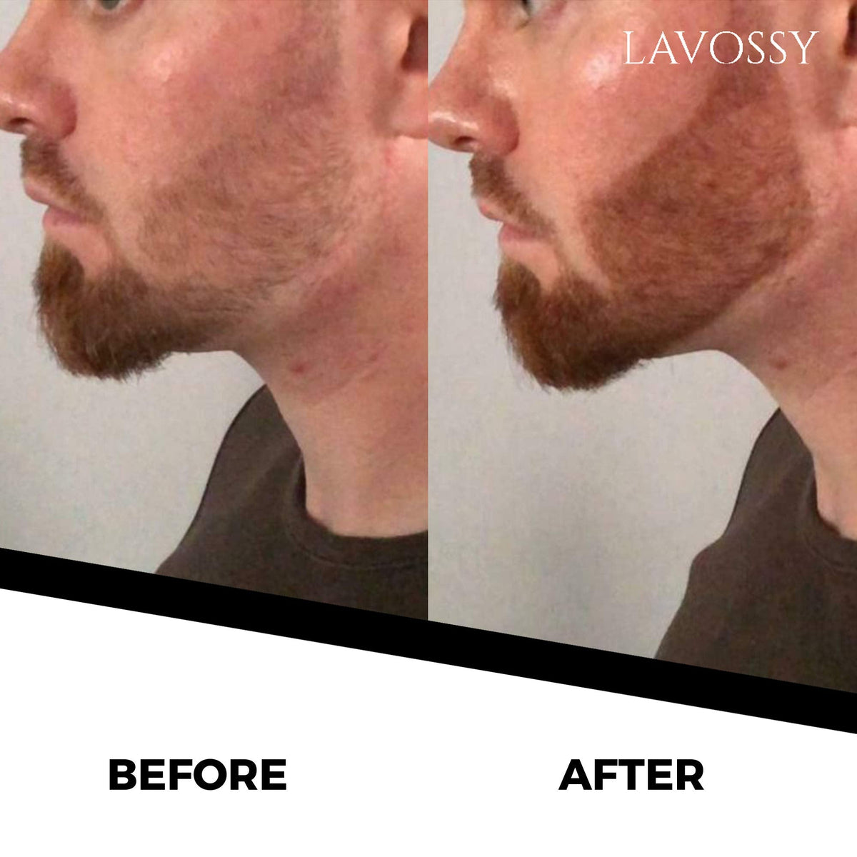 LAVOSSY Beard Pencil Filler for Men - Black, Pack of 3 - Long Lasting and Easy to Use with Blending Brush, Water/Sweat Proof, Fills Patchy Beard, Moneyback Promise