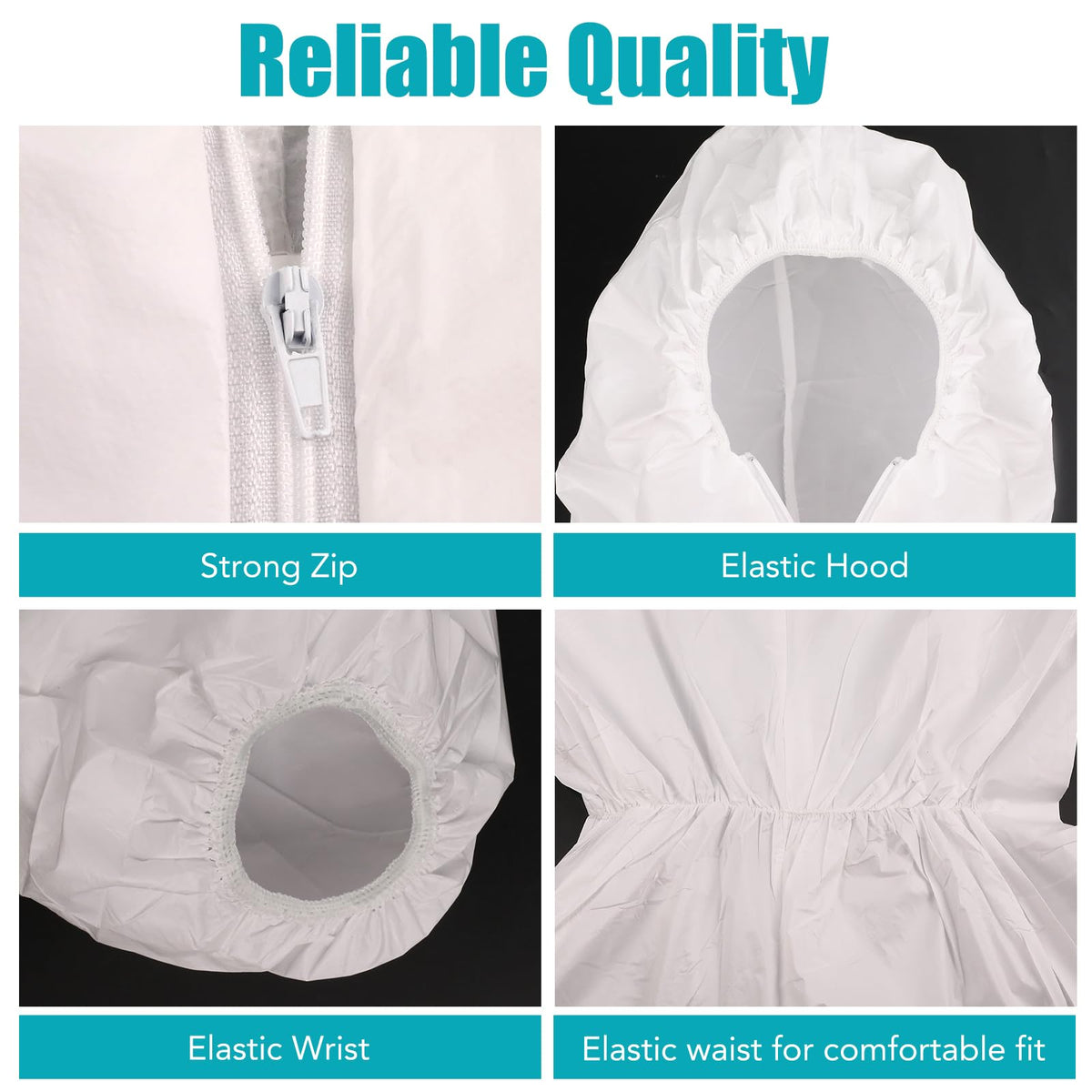 FURWEY Hazmat Suits Disposable Protective Coveralls, X-Large, 10 Pack