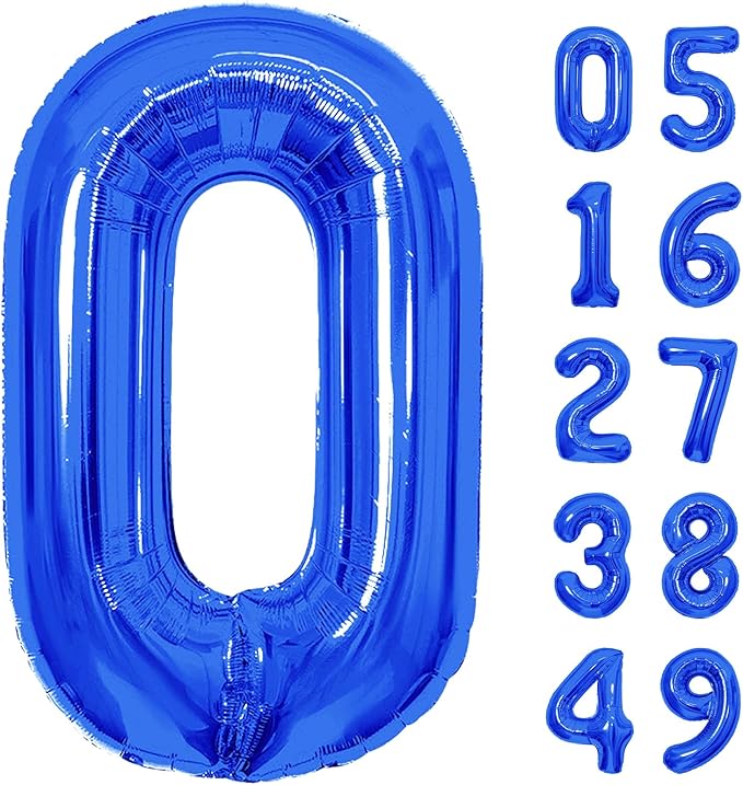 Number Balloons Navy Blue Balloons - Giant Number 10 Balloon, 10 20 30 40 50 Numbers Balloon Birthday Decorations, Blue Party Supplies for Boy Men
