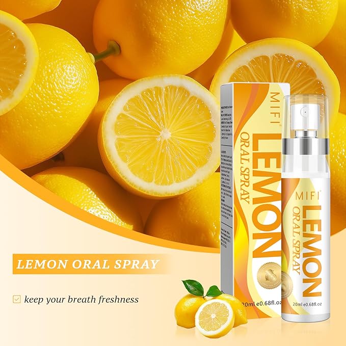 Oral Spray for Adult - Sugar-Free, Breath Freshener Spray, Dry Mouth Spray, Fights Bad Breath, Compact and Portable (Lemon Flavor*2Pack)