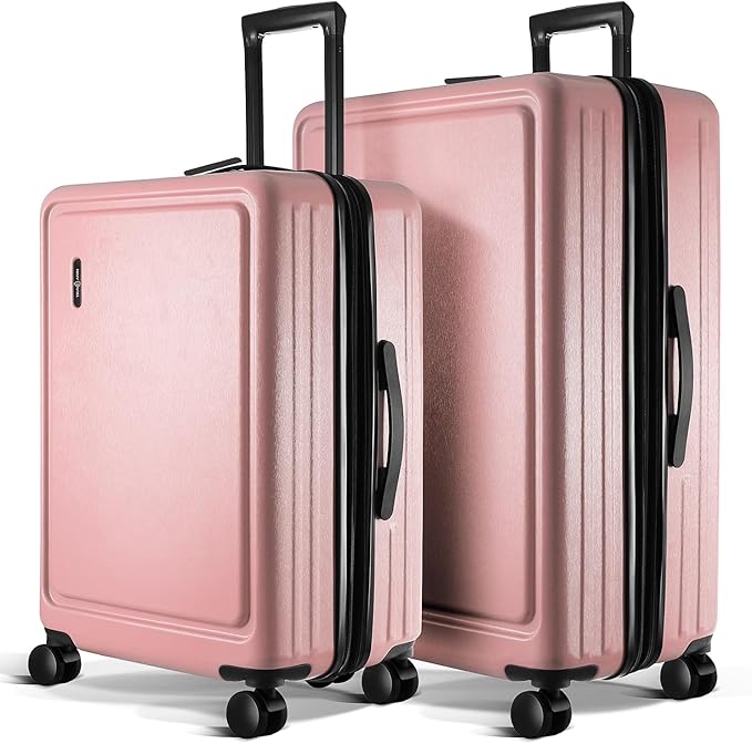 TRAVELARIM Luggage Sets 2 Piece, 24 Inch Suitcase and 28 Inch Luggage with Spinner Wheels, Durable Hard Shell Suitcase Set, Expandable Travel Suitcases with Wheels, Pink