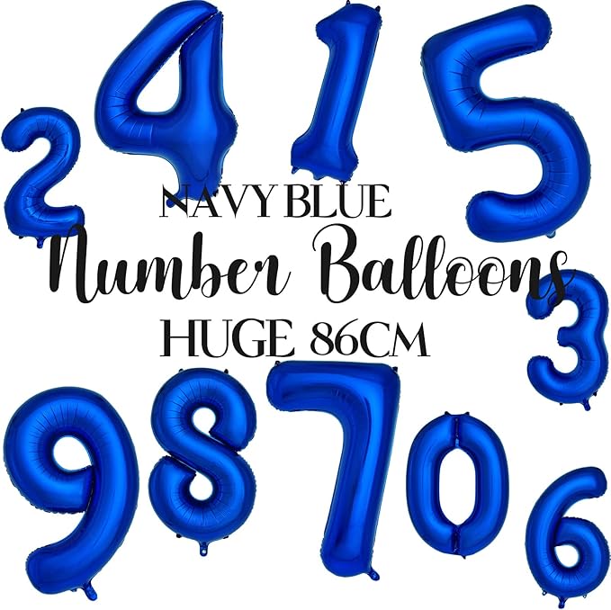 Navy Blue Number 5 Balloons 40 Inch Large Dark Blue Helium Foil Balloons for Birthday Party 2024 Graduation Decorations Anniversary Celebrations (Number 5)