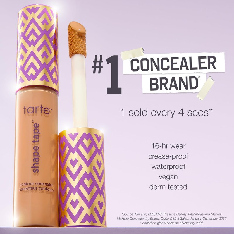 tarte shape tape concealer – Full-Coverage Creaseless Soft Matte Finish, Brightening Under-Eye & Face Makeup, 16hr Longwear, Vegan & Cruelty-Free, full size, 63N espresso neutral