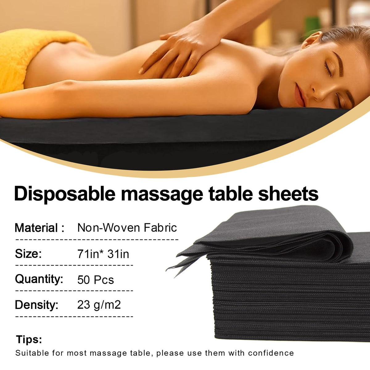 Eviqei 60 Pcs Disposable Fitted Massage Table Sheet Set - 30 Pcs Breathable Spa Bed Sheets and 30 Pcs Face Cradle Covers/Headrest Covers