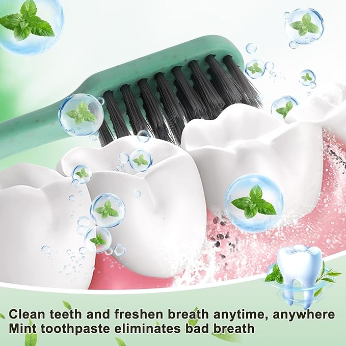 HOFASON Disposable Toothbrushes with Toothpaste 30 Pack, Travel Toothbrush Toothpaste Set Bulk, Individually Wrapped Travel Size Tooth Brush Paste for Homeless, Hangover Kit Guest Bathroom Essentials