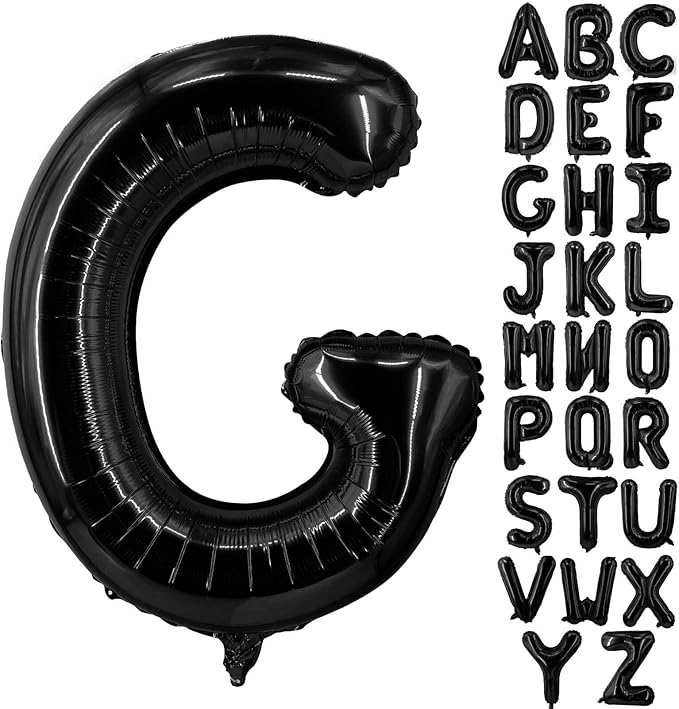 Lovoir 40 Inch Large Black Letter G Balloons Big Size Jumbo Mylar Foil Helium Balloon for Birthday Party Celebration Decorations Alphabet Black G