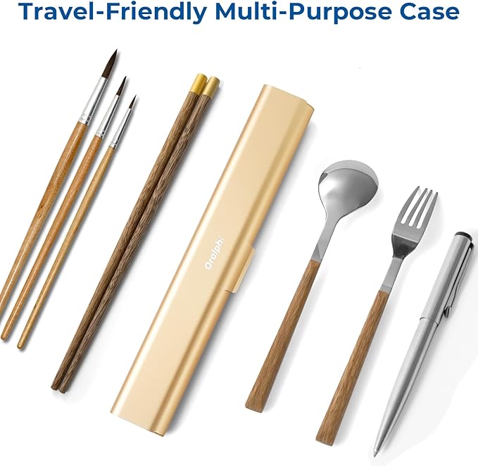 Aluminum Toothbrush Travel Case, Portable Travel Toothbrush Holder, Durable Manual Toothbrush Box Container for Traveling, Bathroom, Camping, Business Trip-Gold