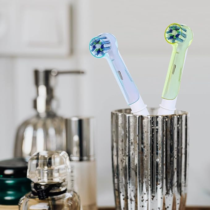 2 Pack Toothbrush Head Covers, Toothbrush Cover Caps Compatible with Oral B Electric Toothbrush Round Heads (Transparent)