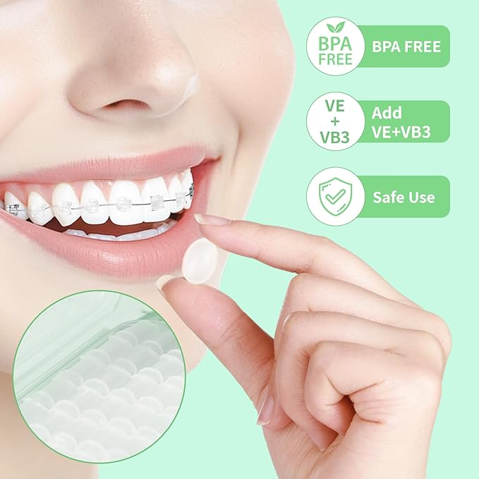 1+3 Pack Orthodontic Wax for Braces Aligners 120 Precut Wax Dots, Braces Wax, Hardcover Box Dental Wax with Mirror for Home Travel Office, Mint Flavored