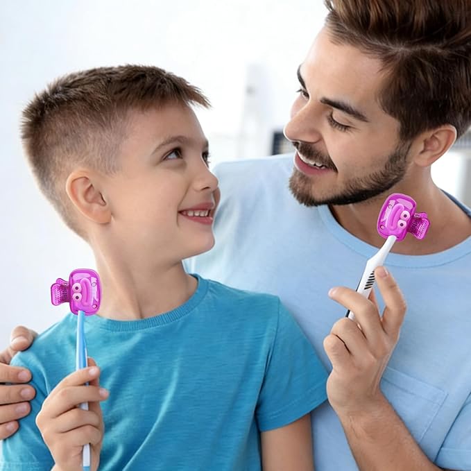 Upgrade Travel Toothbrush Head Covers Toothbrush Protector Cap Brush Pod Case Protective Portable Plastic Clip for Household Travel, Bathroom, School, Camping, Business (O, 4 Pack)