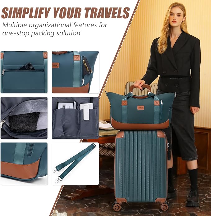 Cosbarn Luggage Sets 5 Piece Suitcases with Wheels, Suitcase Set ABS Hard Case Luggage with TSA Lock Spinner Wheels Durable Travel Luggage