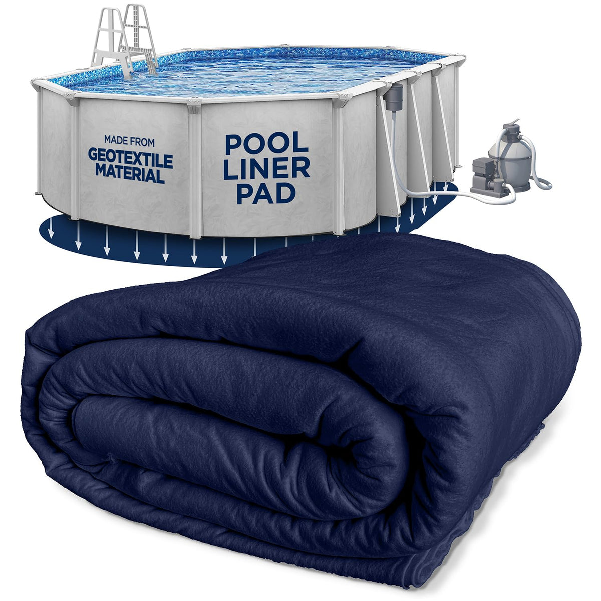 Shop Square 12-Foot-by-24-Foot Oval Pool Liner Pad for Above Ground Pools - Under Pool Padding, Above Ground Pool Pad Oval, Puncture Protection, Extend Liner Life, Durable Geotextile Material