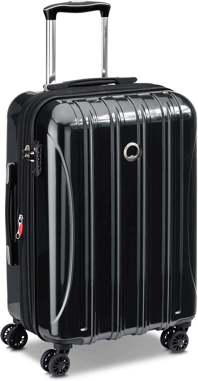 DELSEY PARIS Helium Aero Hardside Expandable Luggage with Spinner Wheels, Black, Carry-On Plus 21 Inch