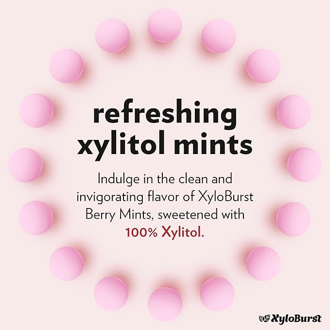 XyloBurst - Xylitol Mints | Sugar Free Breath Mint for Oral Health | Gluten Free, Vegan, Keto Friendly | Aspartame Free Mints | Berry | 275 Count