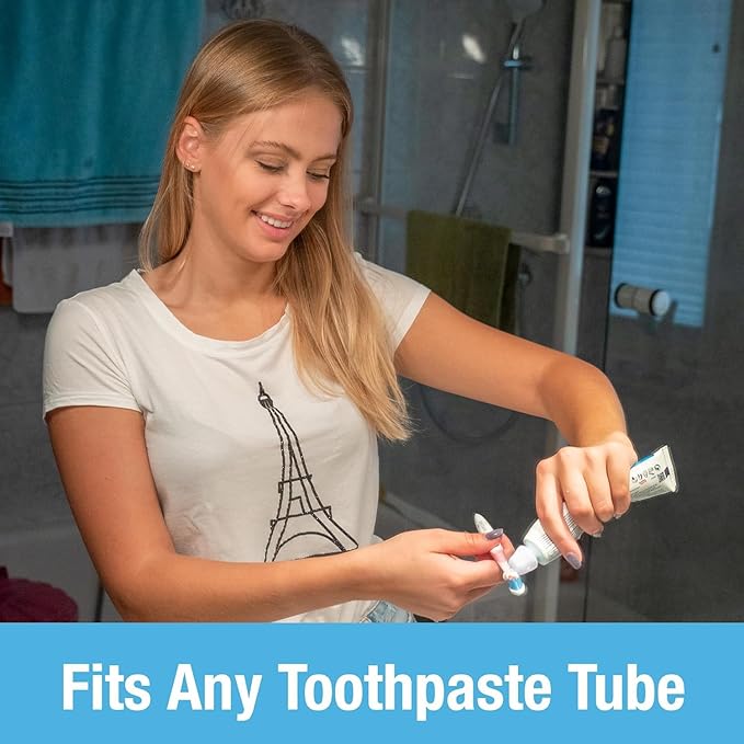 Self Closing Toothpaste Caps 6-Pack by Tilcare - No Waste Cap Dispensers for Adult and Kids Bathroom - Mess-Free Toothpaste Lids - Easy to Use, Food Grade Silicone and BPA-Free Toppers - All White
