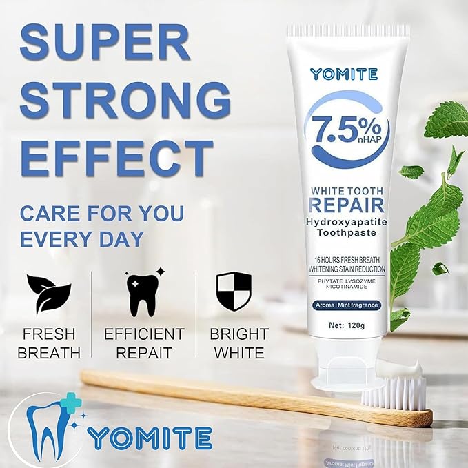 Hydroxyapatite Toothpaste for Whitening & Sensitive Teeth – 2 PCS Nano Hydroxyapatite Toothpaste for Daily Enamel Care
