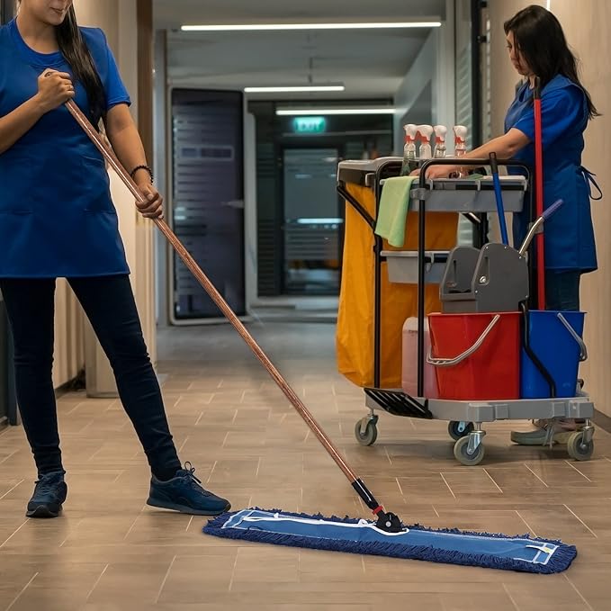 Matthew Cleaning 36'' Industrial Strength Cotton Dust Mop Refill Washable Replacement Heads for Residential & Commercial Use Fit Standard Dust Mop Frames, Hardwood, Laminate, Concrete Floors 1 Pack
