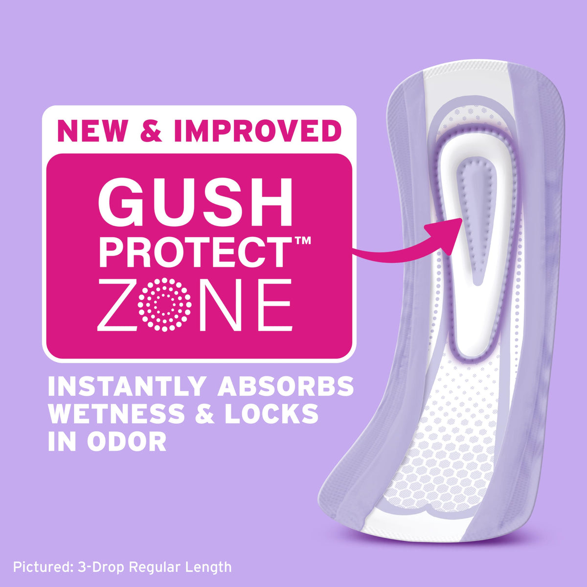 Poise Ultra Thin Incontinence & Postpartum Pads for Bladder Leaks, 3 Drop Light Absorbency, Regular Length, 144 Count (Packaging May Vary)