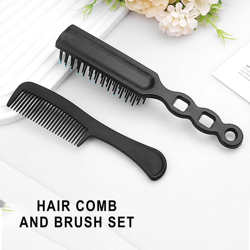 Gisdo 50 Pcs Hair Brush Combs Set in Bulk for Homeless Individually Wrapped Curly Thick Long Smoothing Hair Brush Detangling Hairbrush for Women Kids Hotel Homeless Nursing Charity (Black)
