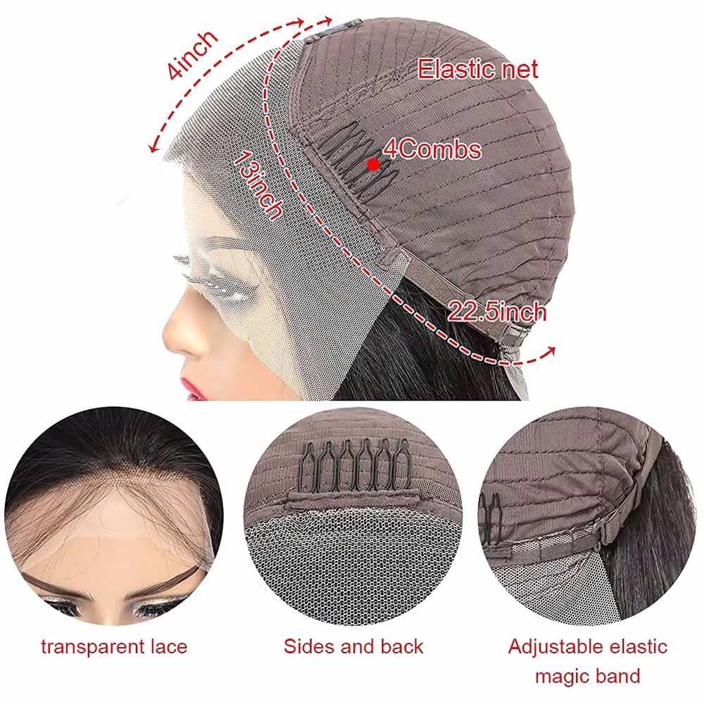 Short Bob Wig Human Hair 13x4 Frontal Lace Wig Curly Bob Wigs for Black Women 150% Density Bleached Knots Glueless HD Lace Front Wigs Human Hair Pre Plucked with Baby Hair Natural Hairline (10 Inch)