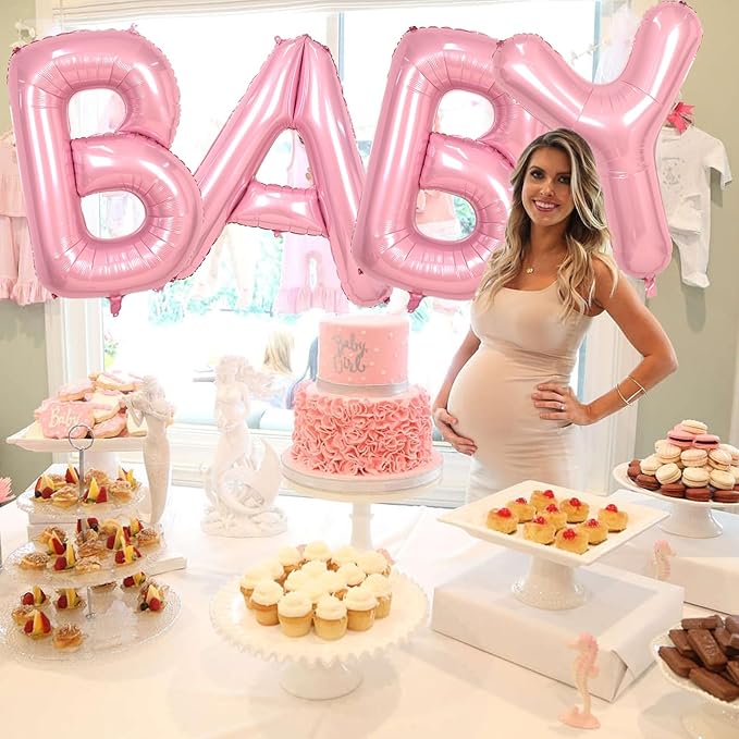 Biapian 40 Inch Letter Balloons, Light Pink Letter T Balloon Giant, Alphabet T Balloon Foil with Straw, Macaron Pink Letters Balloon for Girls Women Birthday Party Baby Shower Anniversary Decoration