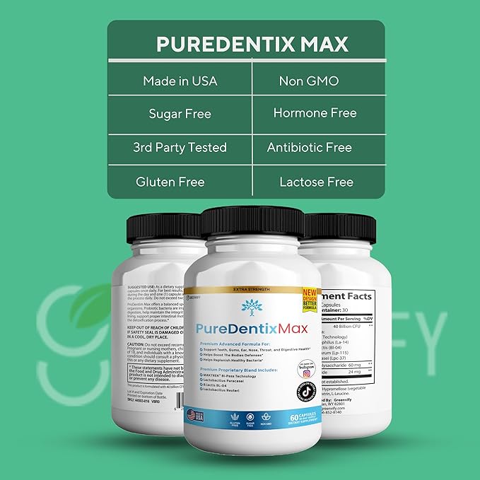 DentimPure Max Extra Strength Probiotic Supplement with 40 Billion CFU – Supports Teeth, Gums, Ear, Nose, Throat & Digestive Health – 60 Capsules (2)