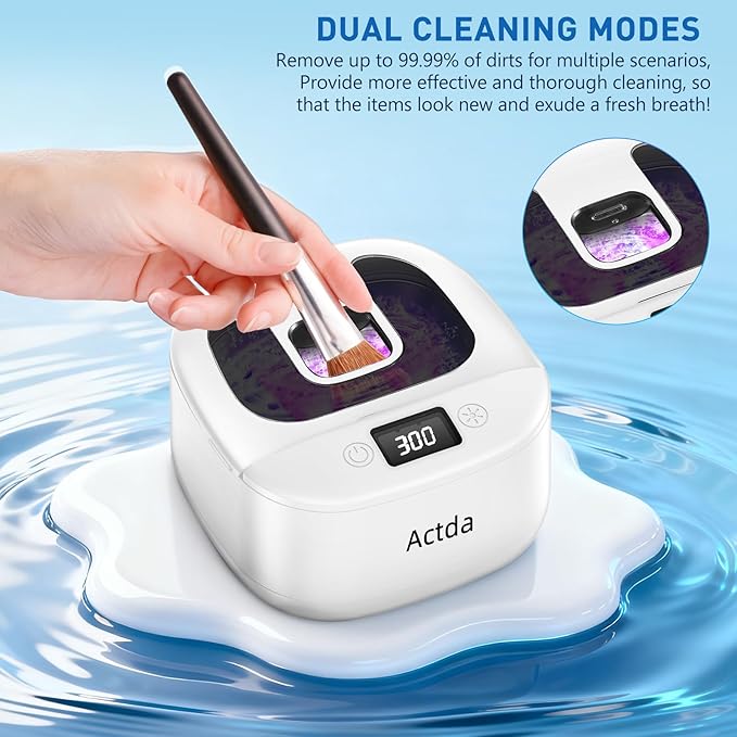 Ultrasonic Retainer Cleaner,Sonic Dental Cleaning Machine,Dental Cleaning Pod Night Guard Cleaner for Dentures, Retainers,Aligner, Mouth Guards, Jewelry Clean, Type-C Charge, 2600MAh,Waterproof.