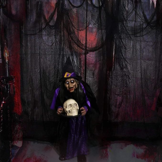Halloween Black Creepy Cloth 315 x 79 inch Spooky Halloween Decoration for Haunted Houses Outdoor Party Supplies
