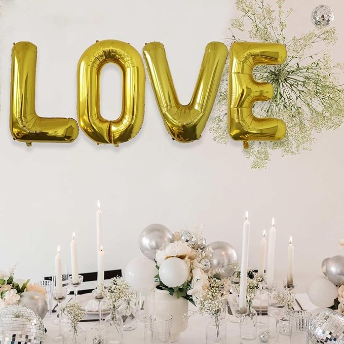 40 Inch Letter Balloons, Large Gold F Balloon Letter Decor, A to Z Letter Balloons, Helium Balloons, F Foil Balloon for Birthday Party Anniversary Supplies Decorations