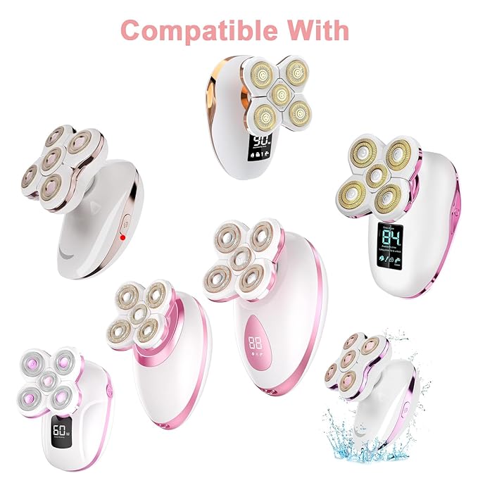 FOXSONIC 5 Blades Women Shaver Replacement Heads for Head Shaver and Many Brands 5 Blades Replacement Shaver Head Blade 5 Heads Beard Electric Razor Shaver Head